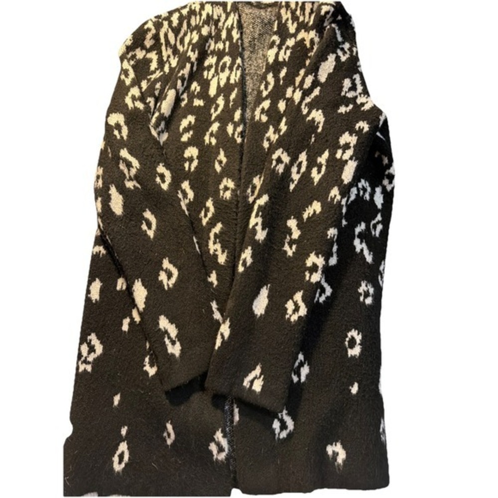 American Eagle M Animal Print Open Front Cardigan‎ Abstract Leopard 4010